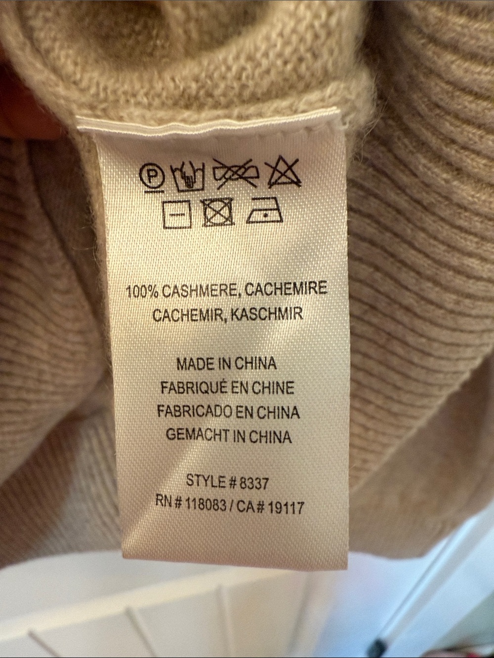 Minnie Rose V-Neck Sweater in Light Taupe - Picture 4 of 8